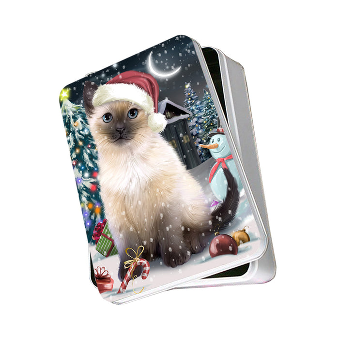 Have a Holly Jolly Siamese Cat Christmas Photo Storage Tin PITN51675