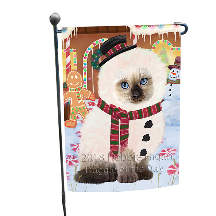 Christmas Gingerbread House Candyfest Siamese Cat Garden Flag GFLG57187