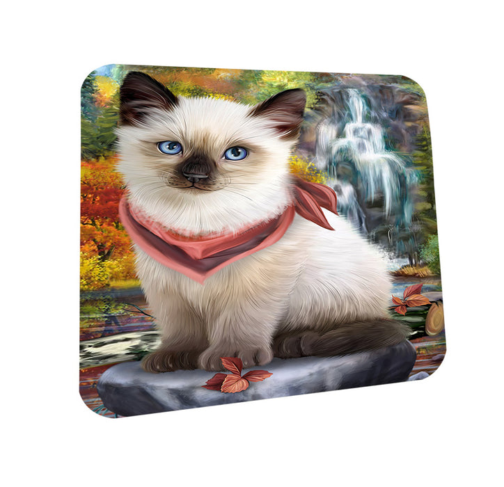 Scenic Waterfall Siamese Cat Coasters Set of 4 CST51918