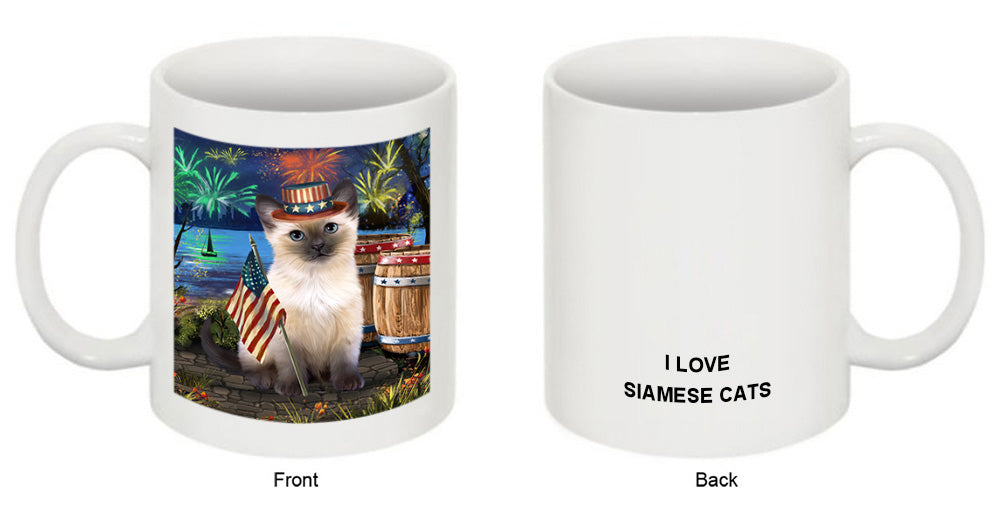 4th of July Independence Day Firework Siamese Cat Coffee Mug MUG49473