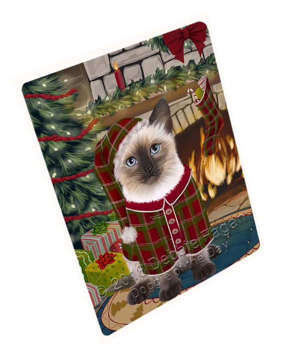The Stocking was Hung Siamese Cat Magnet MAG72012 (Small 5.5" x 4.25")