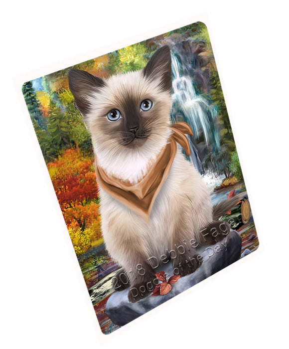 Scenic Waterfall Siamese Cat Large Refrigerator / Dishwasher Magnet RMAG72258