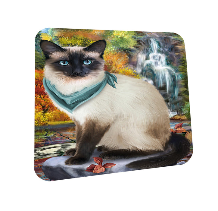 Scenic Waterfall Siamese Cat Coasters Set of 4 CST51920