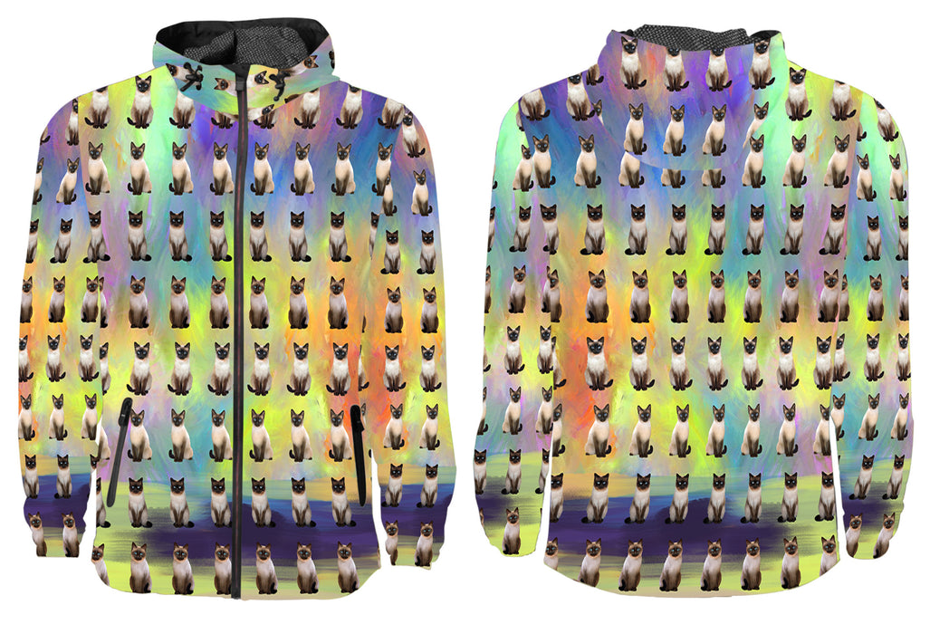 Paradise Wave Siamese Cats All Over Print Windbreaker for Men