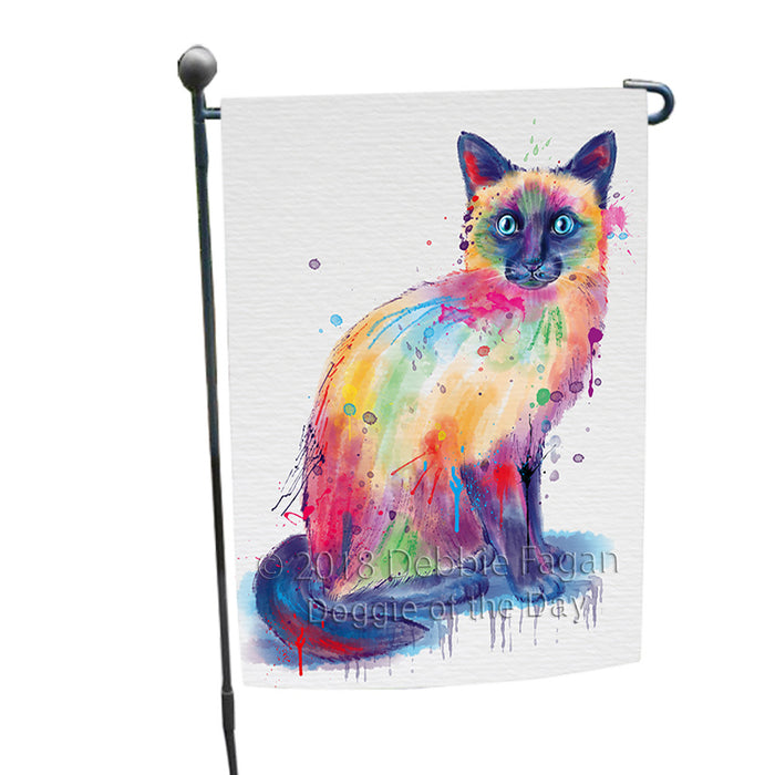 Watercolor Siamese Cat Garden Flag GFLG65073