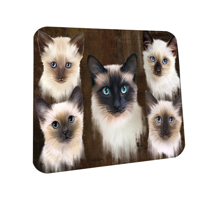 Rustic 5 Siamese Cat Coasters Set of 4 CST54106