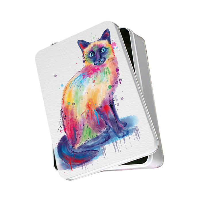 Watercolor Siamese Cat Photo Storage Tin PITN57048