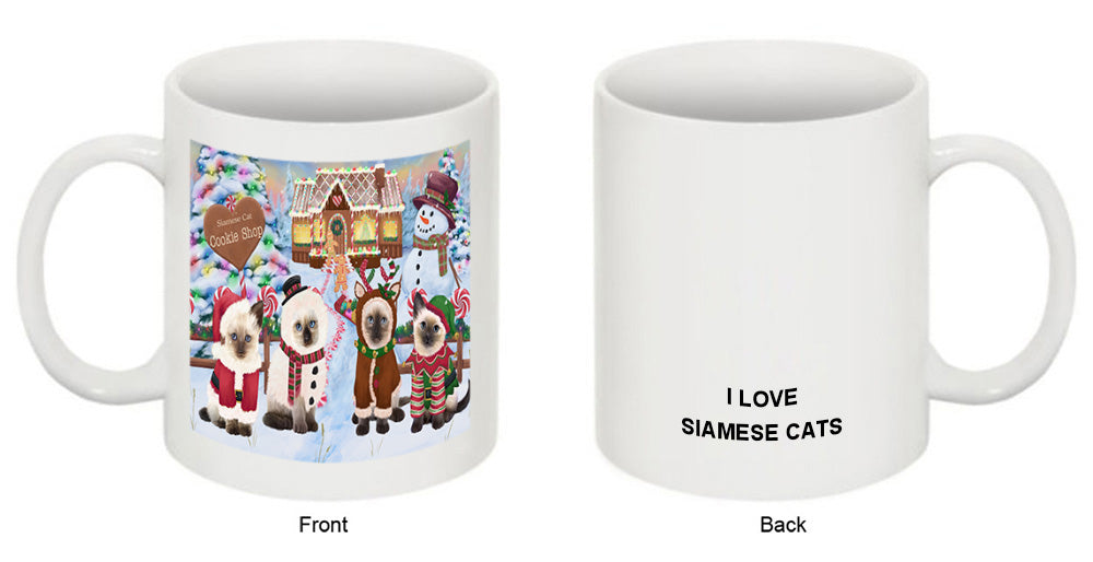 Holiday Gingerbread Cookie Shop Siamese Cats Coffee Mug MUG52020