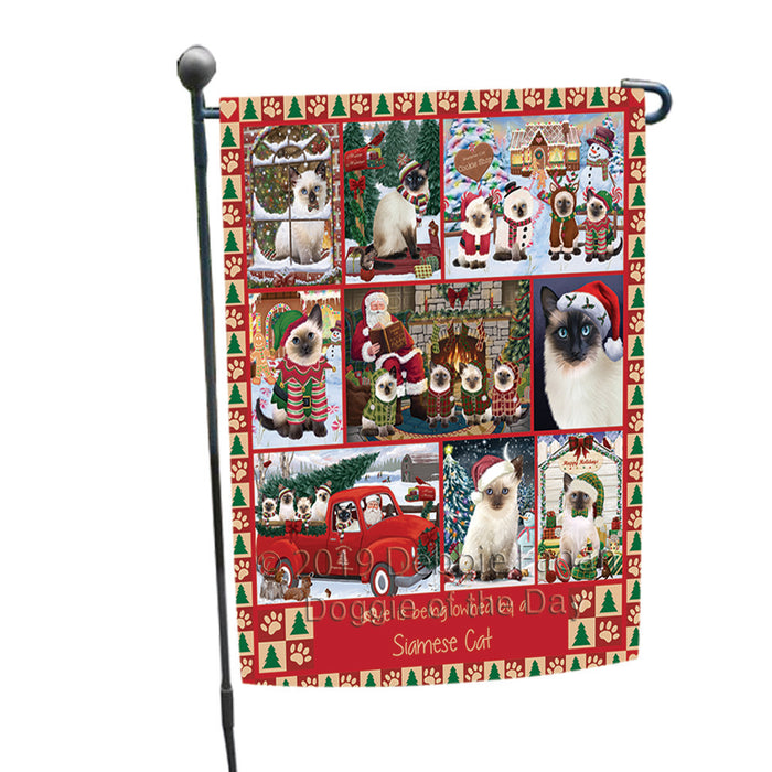 Love is Being Owned Christmas Siamese Cats Garden Flag GFLG65929