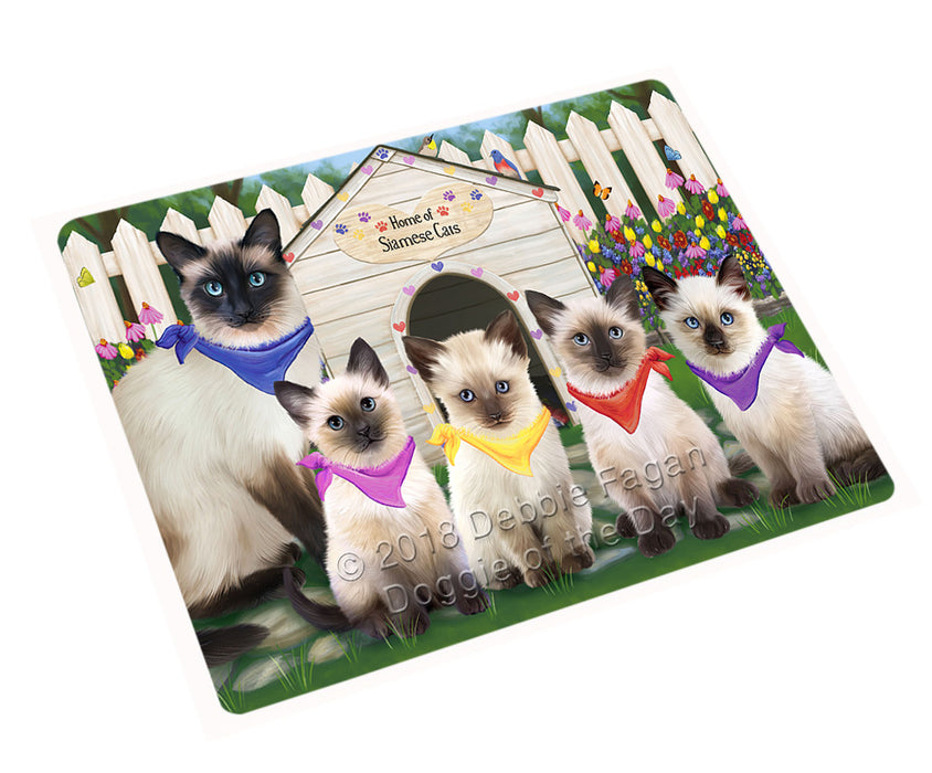 Spring Dog House Siamese Cats Cutting Board C60732