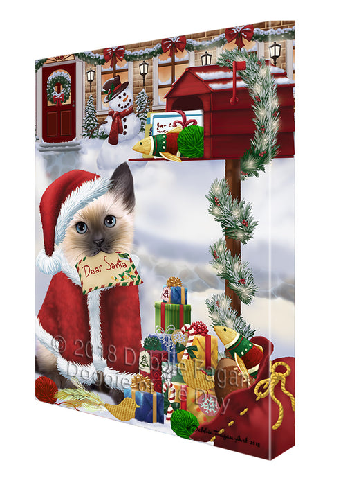 Siamese Cat Dear Santa Letter Christmas Holiday Mailbox Canvas Print Wall Art Décor CVS99818