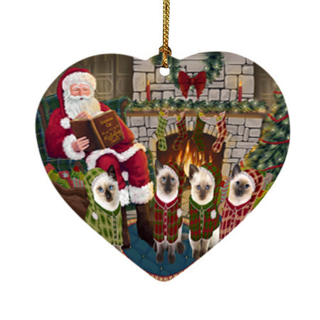 Christmas Cozy Holiday Tails Siamese Cats Heart Christmas Ornament HPOR55747
