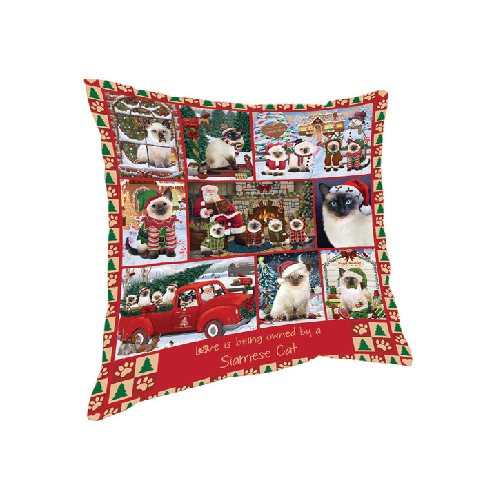 Love is Being Owned Christmas Siamese Cats Pillow PIL85892