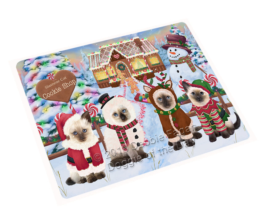 Holiday Gingerbread Cookie Shop Siamese Cats Large Refrigerator / Dishwasher Magnet RMAG102000