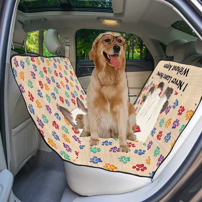 Personalized I Never Leave Home Paw Print Siamese Cats Pet Back Car Seat Cover