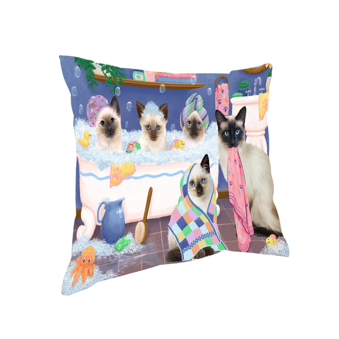 Rub A Dub Dogs In A Tub Siamese Cats Pillow PIL81592
