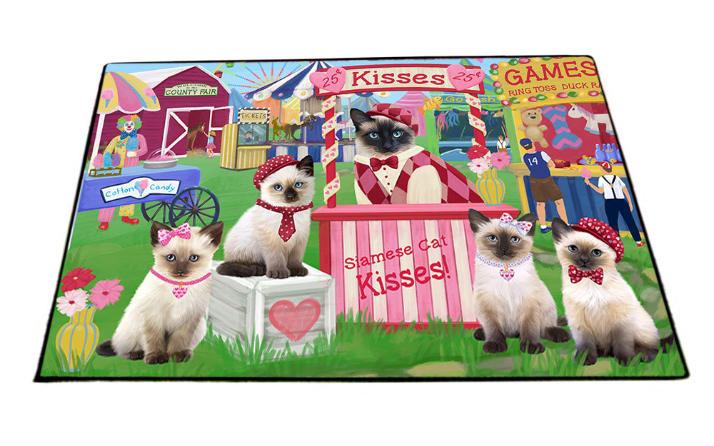 Carnival Kissing Booth Siamese Cats Floormat FLMS53046