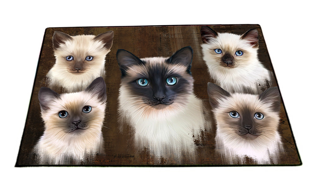 Rustic 5 Siamese Cat Floormat FLMS54478