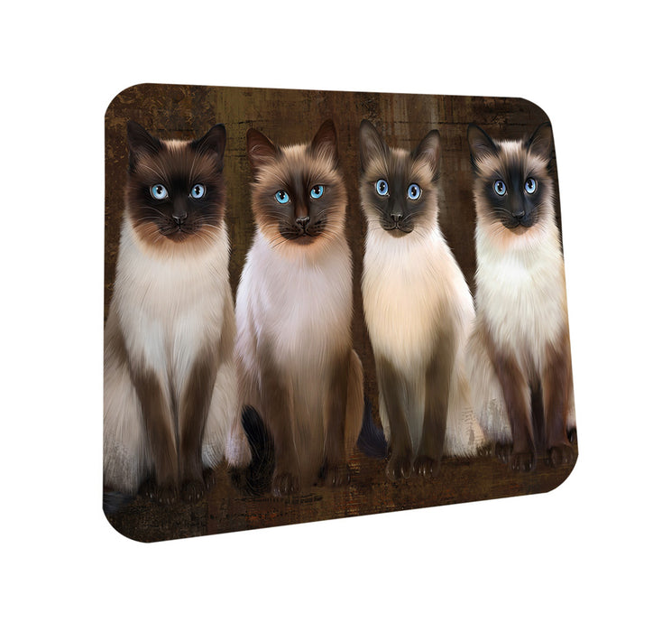 Rustic 4 Siamese Cats Coasters Set of 4 CST54325