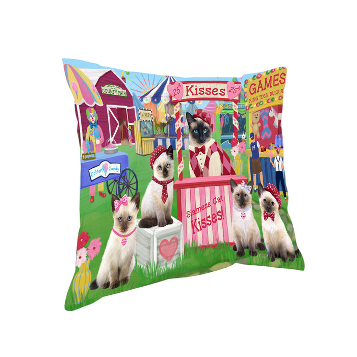Carnival Kissing Booth Siamese Cats Pillow PIL78004