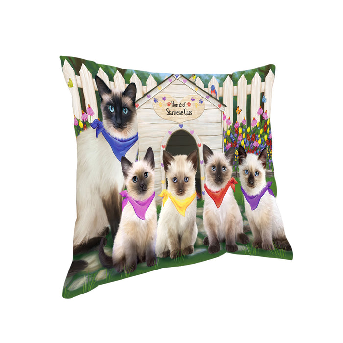 Spring Dog House Siamese Cats Pillow PIL65008