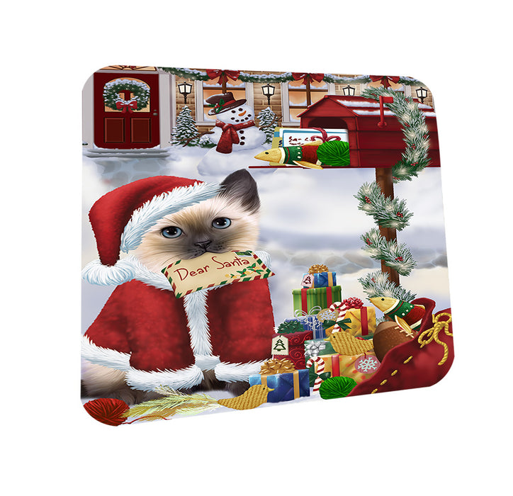 Siamese Cat Dear Santa Letter Christmas Holiday Mailbox Coasters Set of 4 CST53510