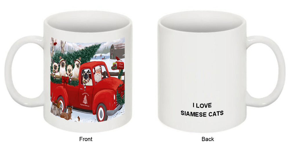 Christmas Santa Express Delivery Siamese Cats Family Coffee Mug MUG50468