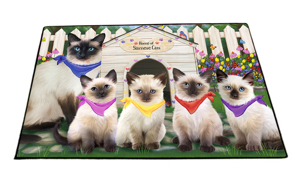 Spring Dog House Siamese Cats Floormat FLMS51567