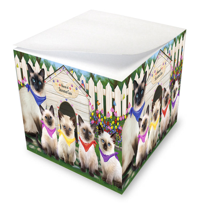 Spring Dog House Siamese Cats Note Cube NOC52161