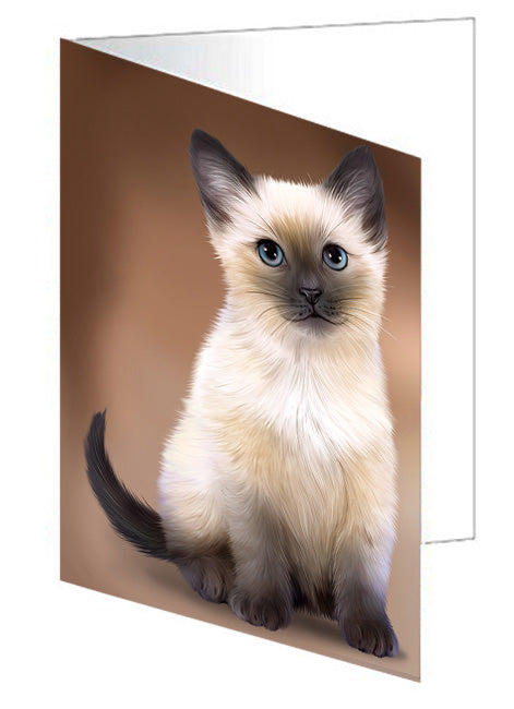 Siamese Cat Handmade Artwork Assorted Pets Greeting Cards and Note Cards with Envelopes for All Occasions and Holiday Seasons GCD62258