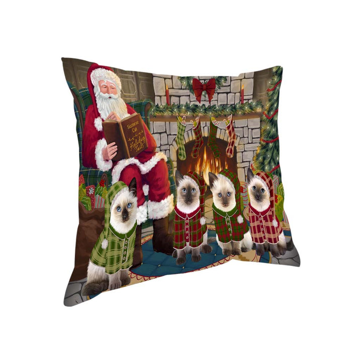 Christmas Cozy Holiday Tails Siamese Cats Pillow PIL70492