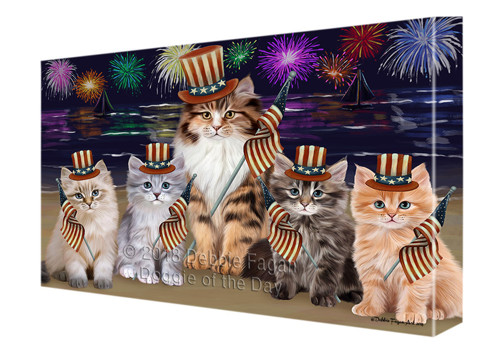 4th of July Independence Day Firework Siamese Cats Canvas Print Wall Art Décor CVS135008