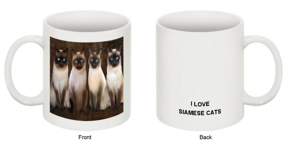 Rustic 4 Siamese Cats Coffee Mug MUG49765