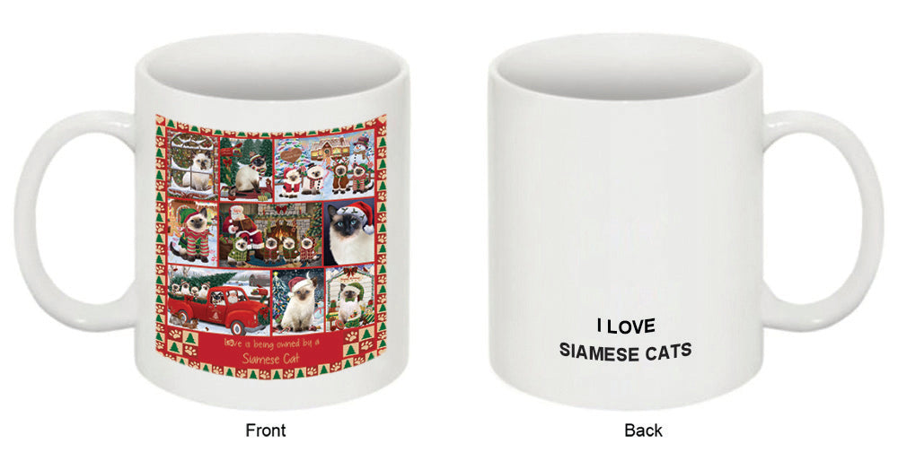Love is Being Owned Christmas Siamese Cats Coffee Mug MUG52656