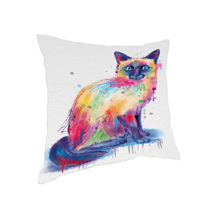 Watercolor Siamese Cat Pillow PIL83320