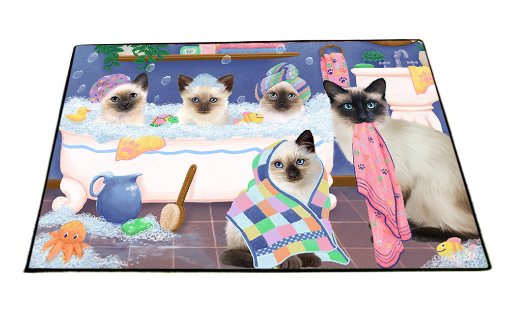 Rub A Dub Dogs In A Tub Siamese Cats Floormat FLMS53658
