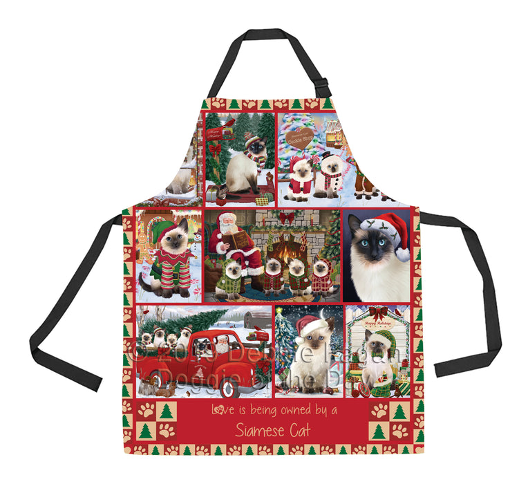 Love is Being Owned Christmas Siamese Cats Apron