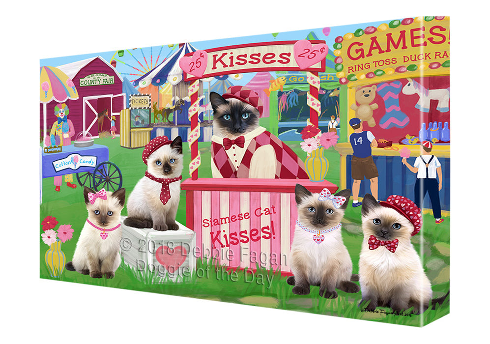 Carnival Kissing Booth Siamese Cats Canvas Print Wall Art Décor CVS125576