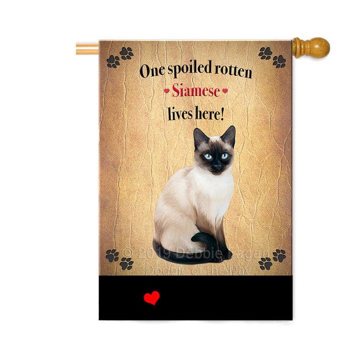 Personalized Spoiled Rotten Siamese Cat Custom House Flag FLG-DOTD-A63327