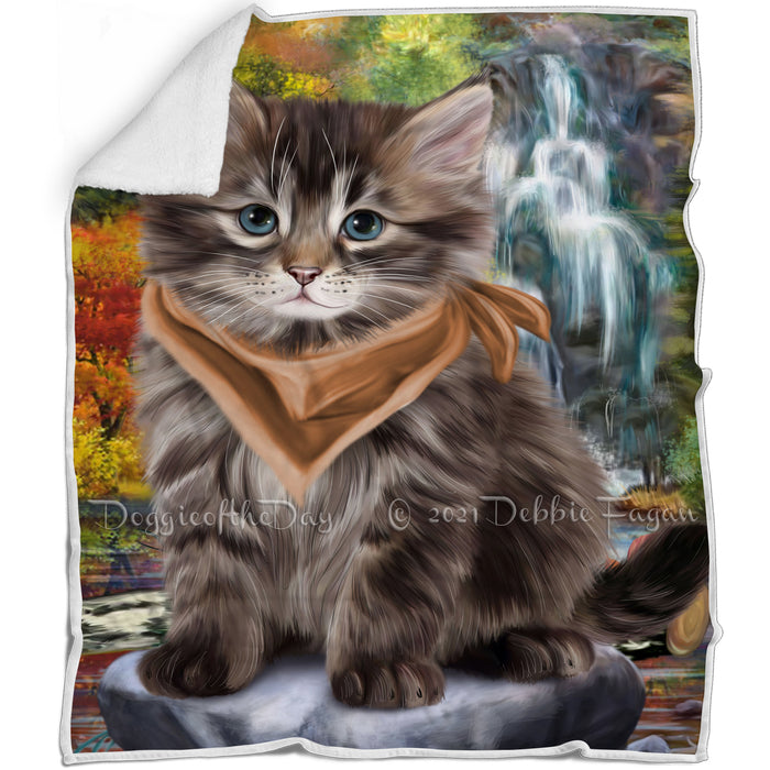 Scenic Waterfall Siberian Cat Blanket BLNKT110649