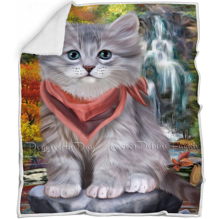 Scenic Waterfall Siberian Cat Blanket BLNKT110658
