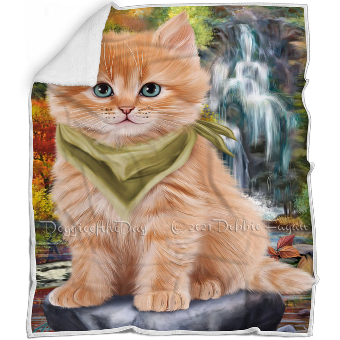 Scenic Waterfall Siberian Cat Blanket BLNKT110667