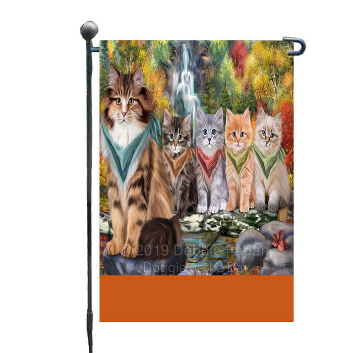 Personalized Scenic Waterfall Siberian Cats Custom Garden Flags GFLG-DOTD-A60846