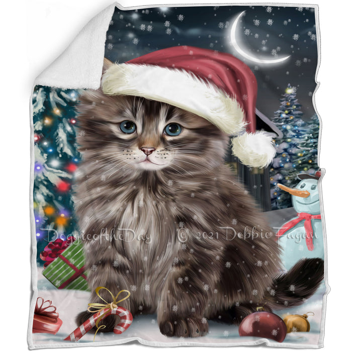 Have a Holly Jolly Christmas Happy Holidays Siberian Cat Blanket BLNKT105582