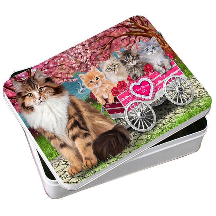 I Love Siberian Cats in a Cart Photo Storage Tin PITN54155