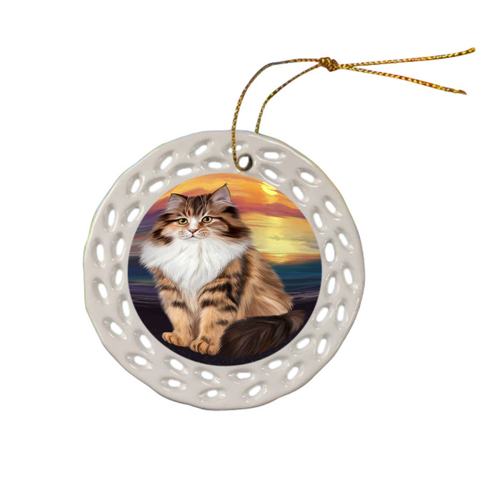 Siberian Cat Ceramic Doily Ornament DPOR54758