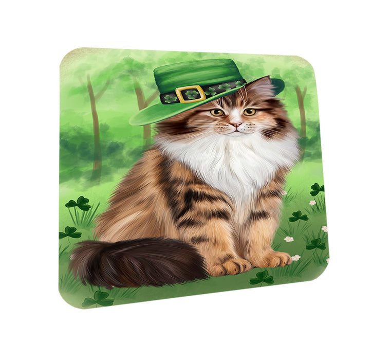 St. Patricks Day Irish Portrait Siberian Cat Coasters Set of 4 CST56998