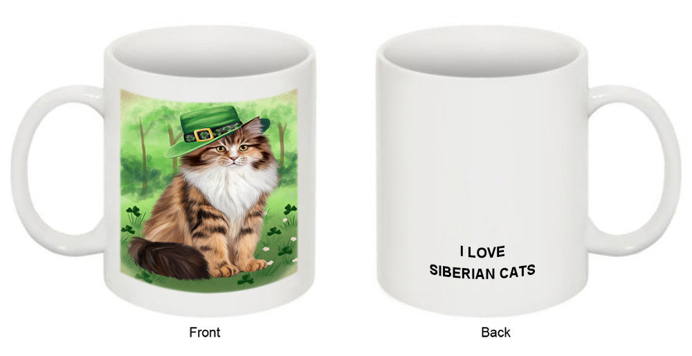 St. Patricks Day Irish Portrait Siberian Cat Coffee Mug MUG52438