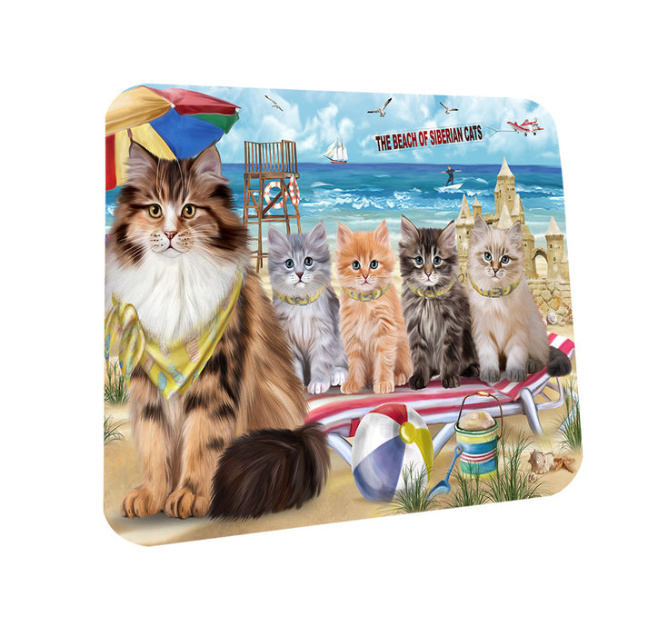 Pet Friendly Beach Siberian Cats Coasters Set of 4 CST54143