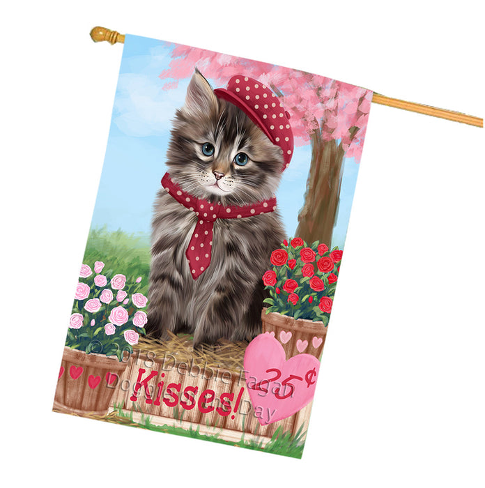 Rosie 25 Cent Kisses Siberian Cat House Flag FLG56919